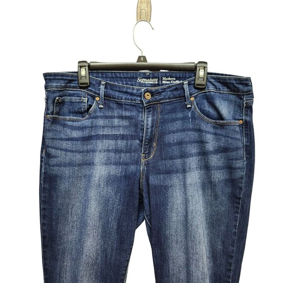 Signature by Levi Strauss Womens Plus Size 20 Straigtht Jeans Modern Slim Cuffed - Picture 6 of 16